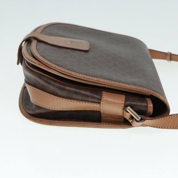 CELINE Macadam Canvas Shoulder Bag Pvc Leather Brown Gold - Picture 4 of 13